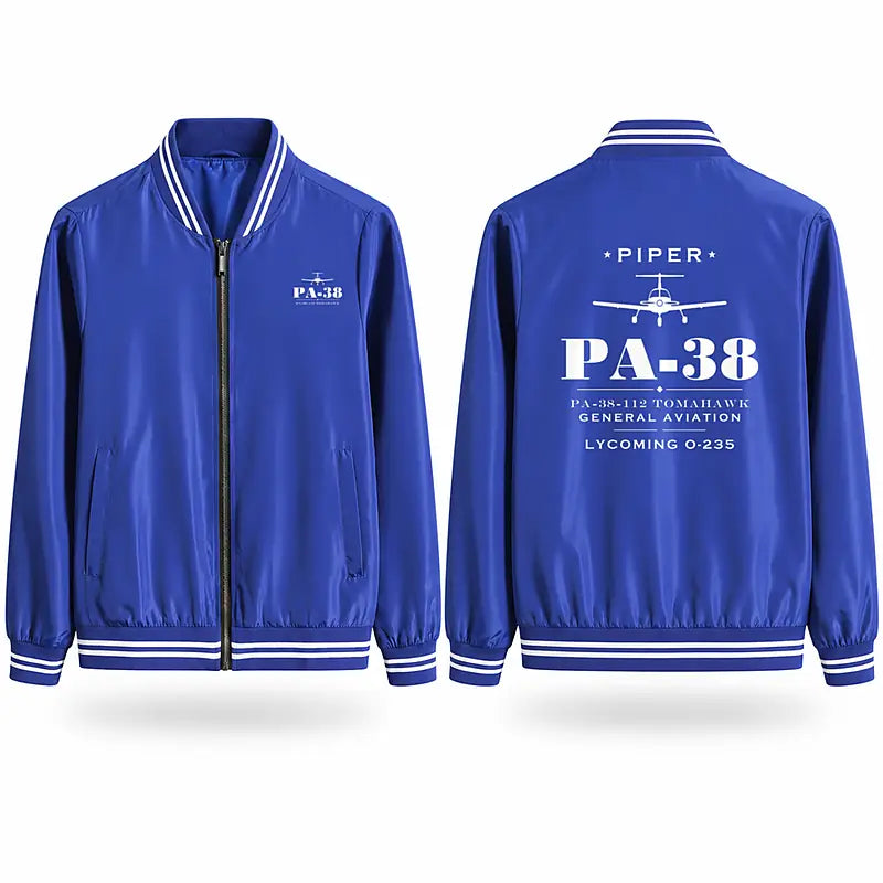 Piper PA-38-112 Tomahawk Stylish Jackets - Baseball Collar - Heritage - Royal Blue