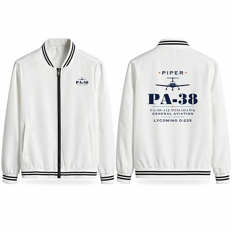 Piper PA-38-112 Tomahawk Stylish Jackets - Baseball Collar - Heritage - White