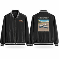 Thumbnail for Piper PA-38-112 Tomahawk Stylish Jackets - Baseball Collar - Poster - Black