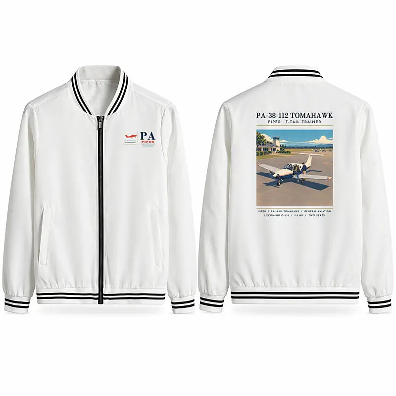 Piper PA-38-112 Tomahawk Stylish Jackets - Baseball Collar - Poster - White