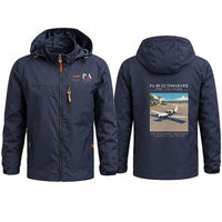 Thumbnail for Piper PA-38-112 Tomahawk Stylish Jackets - Hooded Windbreaker - Poster - Navy Blue