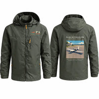Thumbnail for Piper PA-38-112 Tomahawk Stylish Jackets - Hooded Windbreaker - Poster - Olive Green