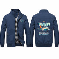 Thumbnail for Piper PA-38-112 Tomahawk Stylish Jackets - Stand Collar - Cartoon - Navy Blue