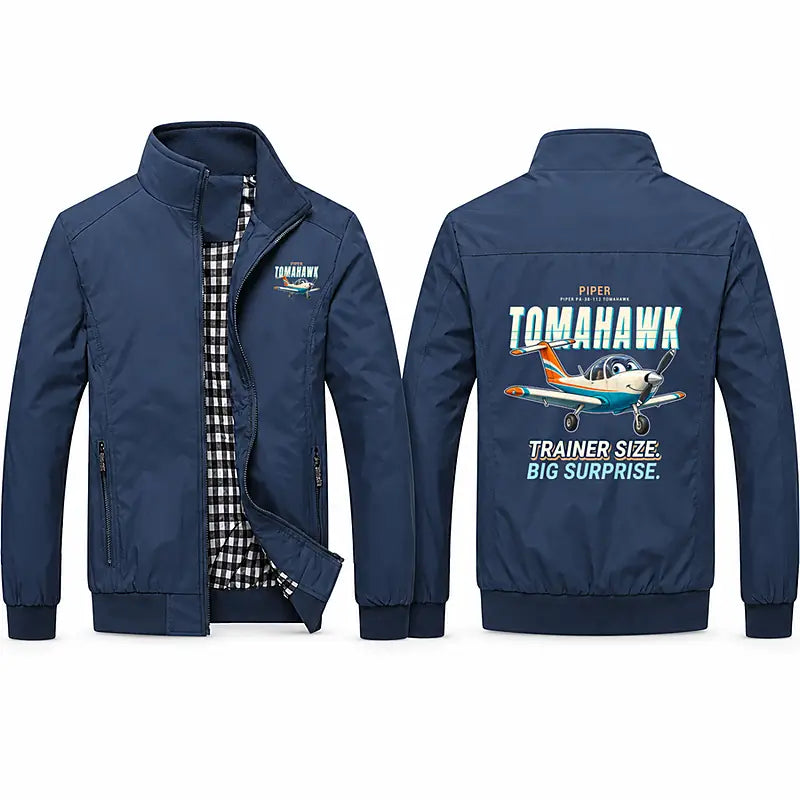 Piper PA-38-112 Tomahawk Stylish Jackets - Stand Collar - Cartoon - Navy Blue