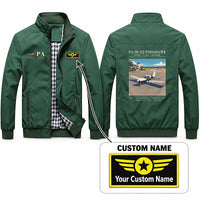 Thumbnail for Piper PA-38-112 Tomahawk Stylish Jackets - Stand Collar - Poster + Name - Green
