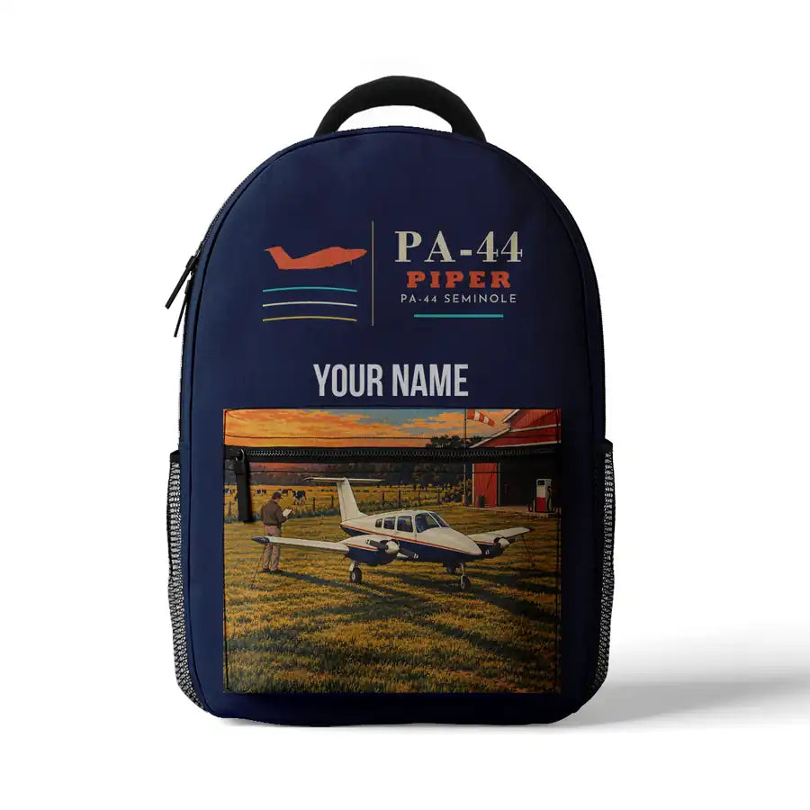 Piper PA-44-180 Seminole - 3D Backpack - Dark Blue + Name