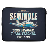 Thumbnail for Piper PA-44-180 Seminole - Cartoon + Name - Laptop Sleeve