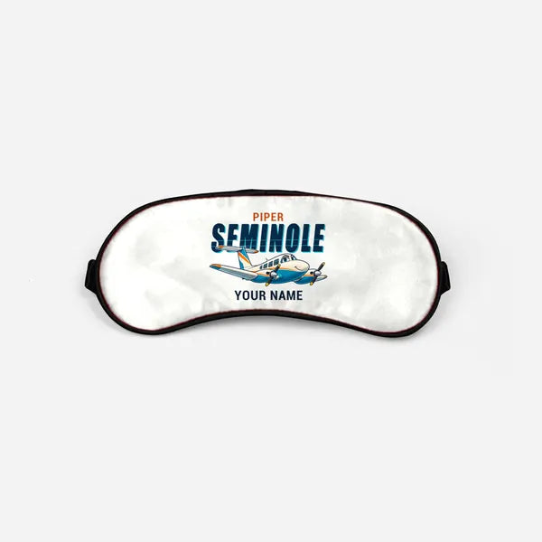 Piper PA-44-180 Seminole - Cartoon + Name - Sleep Mask - White