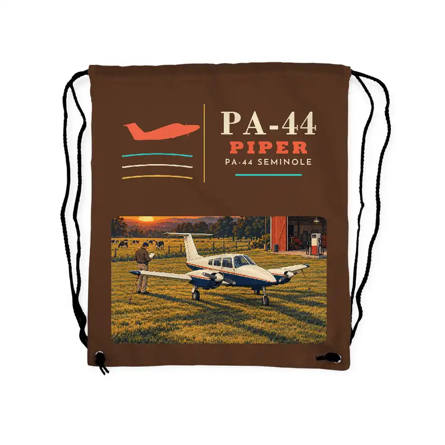 Piper PA-44-180 Seminole - Drawstring Bag - Classic - Brown