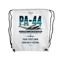 Thumbnail for Piper PA-44-180 Seminole - Drawstring Bag - Original - White