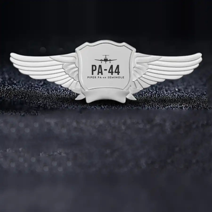 Piper PA-44-180 Seminole Pilot Wing Badge - Silver