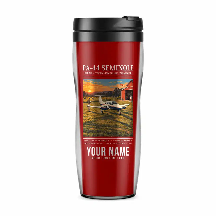 Piper PA-44-180 Seminole - Poster + Name - Plastic (No Holder) - Red