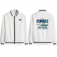 Thumbnail for Piper PA-44-180 Seminole Stylish Jackets - Baseball Collar - Cartoon - White
