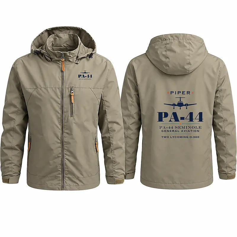 Piper PA-44-180 Seminole Stylish Jackets - Hooded Windbreaker - Heritage - Khaki