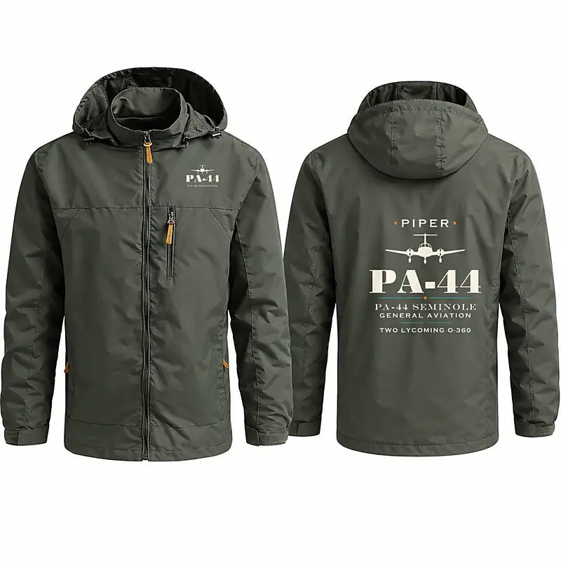Piper PA-44-180 Seminole Stylish Jackets - Hooded Windbreaker - Heritage - Olive Green