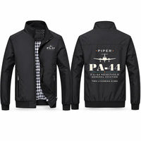 Thumbnail for Piper PA-44-180 Seminole Stylish Jackets - Stand Collar - Heritage - Black
