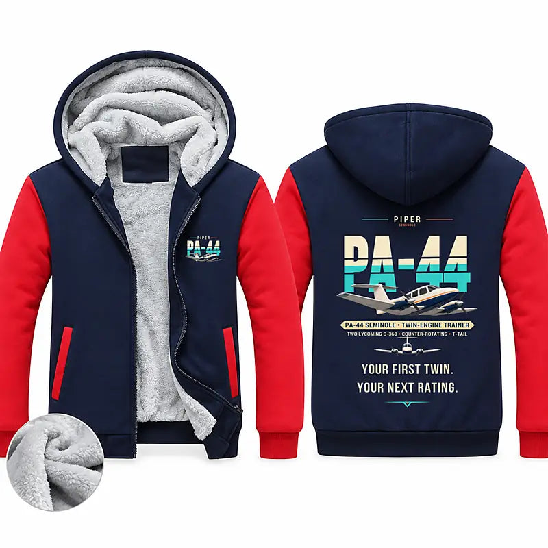 Piper PA-44-180 Seminole Zipped Sweatshirts - Original - Navy & Red