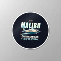 Thumbnail for Piper PA-46 Malibu - Cartoon - Circle Sticker - Close-up