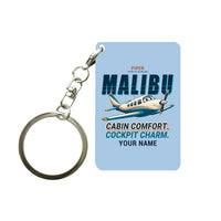 Thumbnail for Piper PA-46 Malibu - Cartoon + Name - Key Chain - Light Blue