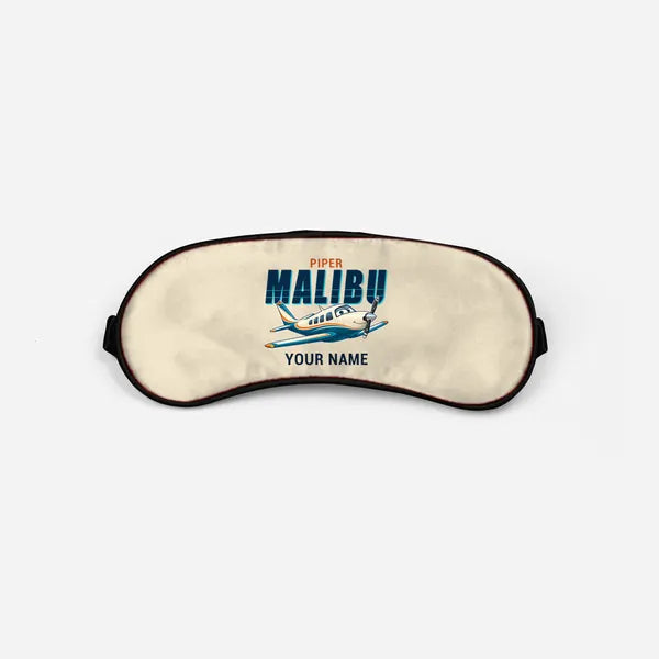 Piper PA-46 Malibu - Cartoon + Name - Sleep Mask - Beige