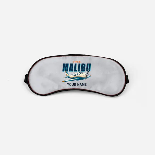 Piper PA-46 Malibu - Cartoon + Name - Sleep Mask - Light Gray