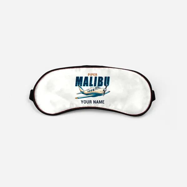 Piper PA-46 Malibu - Cartoon + Name - Sleep Mask - White