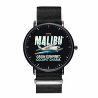 Thumbnail for Piper PA-46 Malibu - Cartoon - Slim Leather - Black and Black Nylon Strap