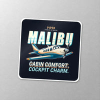 Thumbnail for Piper PA-46 Malibu - Cartoon - Square Sticker - Close-up