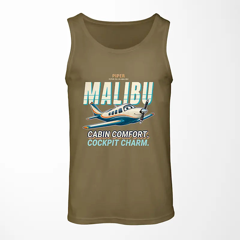 Piper PA-46 Malibu - Cartoon - Tank Top - Green Army