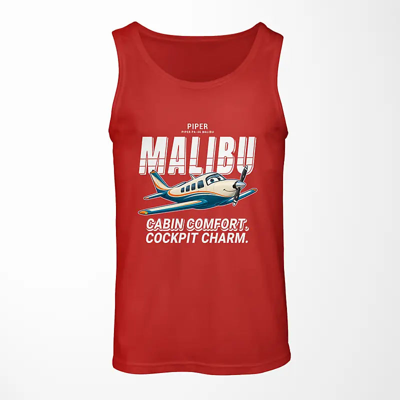 Piper PA-46 Malibu - Cartoon - Tank Top - Red