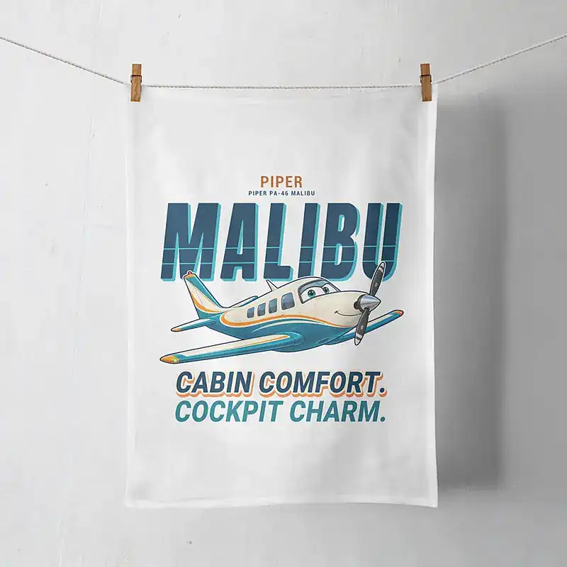 Piper PA-46 Malibu - Cartoon - Towel - White