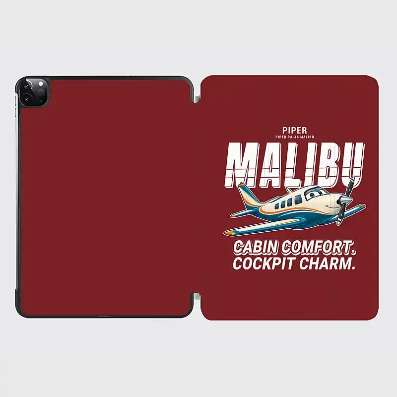 Piper PA-46 Malibu - Cartoon - iPad Case - Dark Red