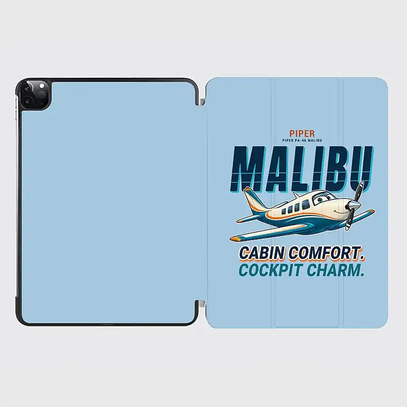 Piper PA-46 Malibu - Cartoon - iPad Case - Light Blue