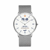 Thumbnail for Piper PA-46 Malibu - Classic - White - Slim Mesh - Silver and Silver Stainless Steel Strap