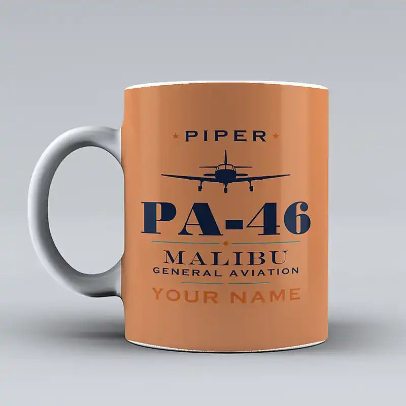 Piper PA-46 Malibu - Heritage + Name - Mug - Orange