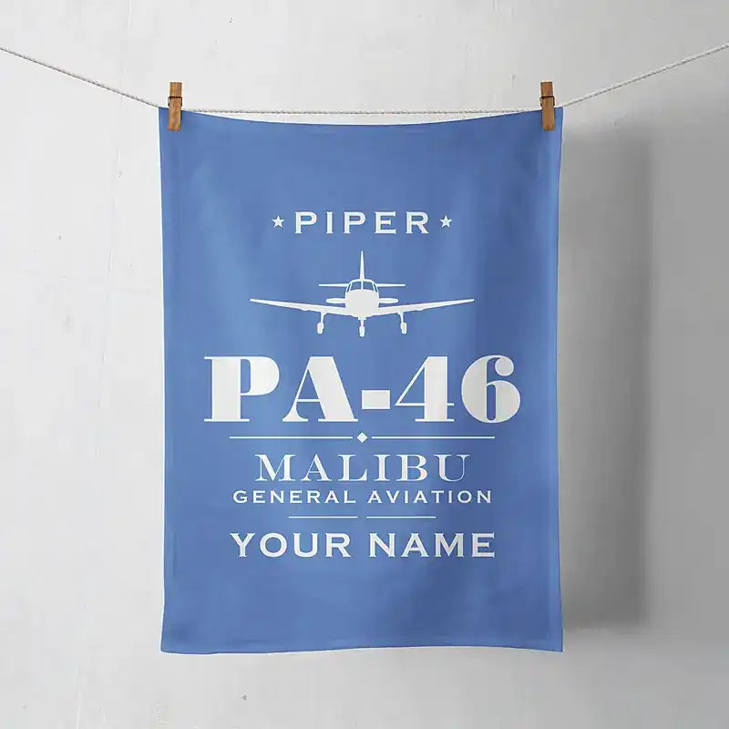 Piper PA-46 Malibu - Heritage + Name - Towel - Blue