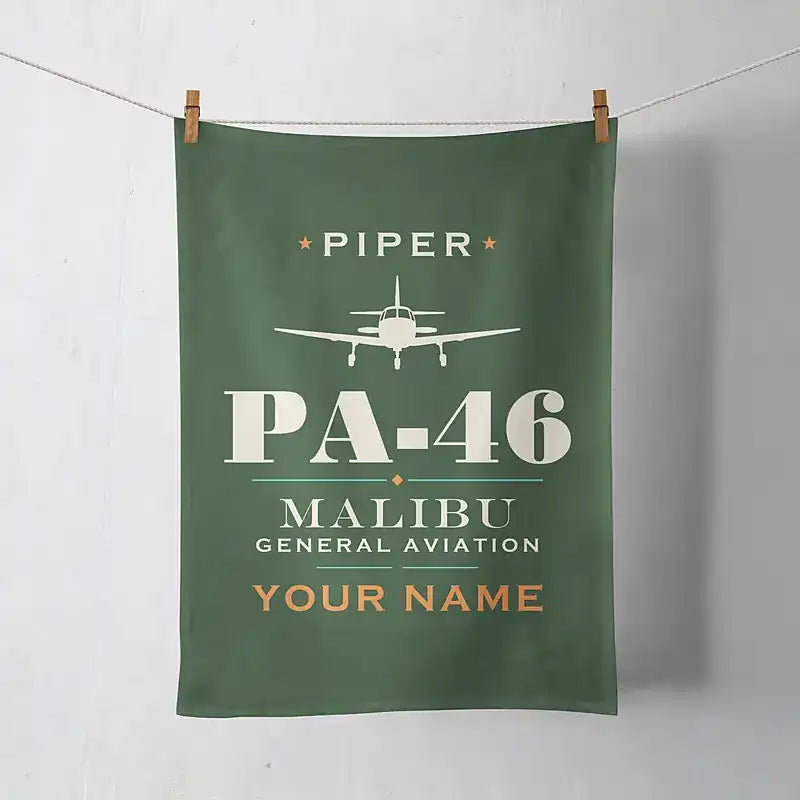 Piper PA-46 Malibu - Heritage + Name - Towel - Dark Green