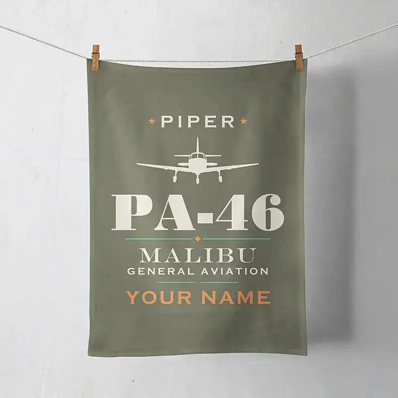 Piper PA-46 Malibu - Heritage + Name - Towel - Green Army