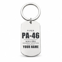 Thumbnail for Piper PA-46 Malibu - Key Chain - Tag + Name - Silver