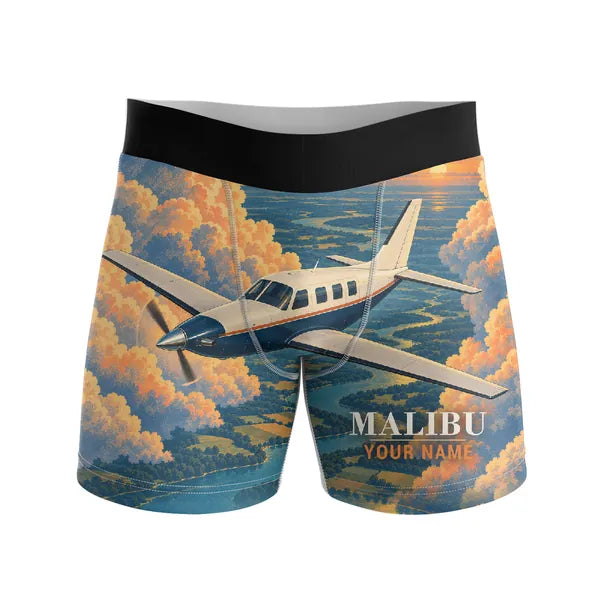 Piper PA-46 Malibu - Men Boxers - 3D + Name - Full Print