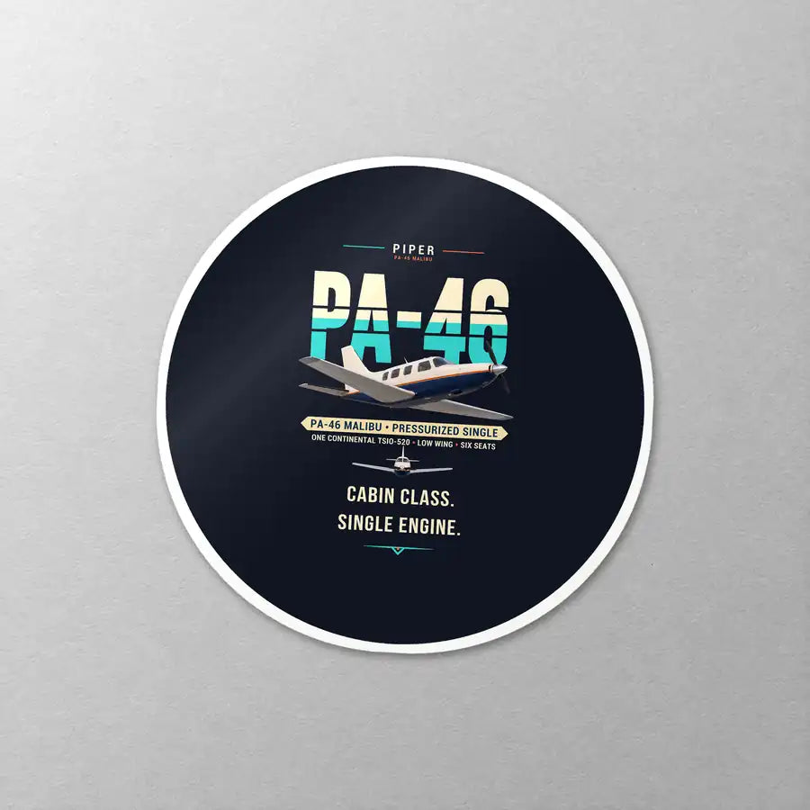 Piper PA-46 Malibu - Original - Circle Sticker - Close-up