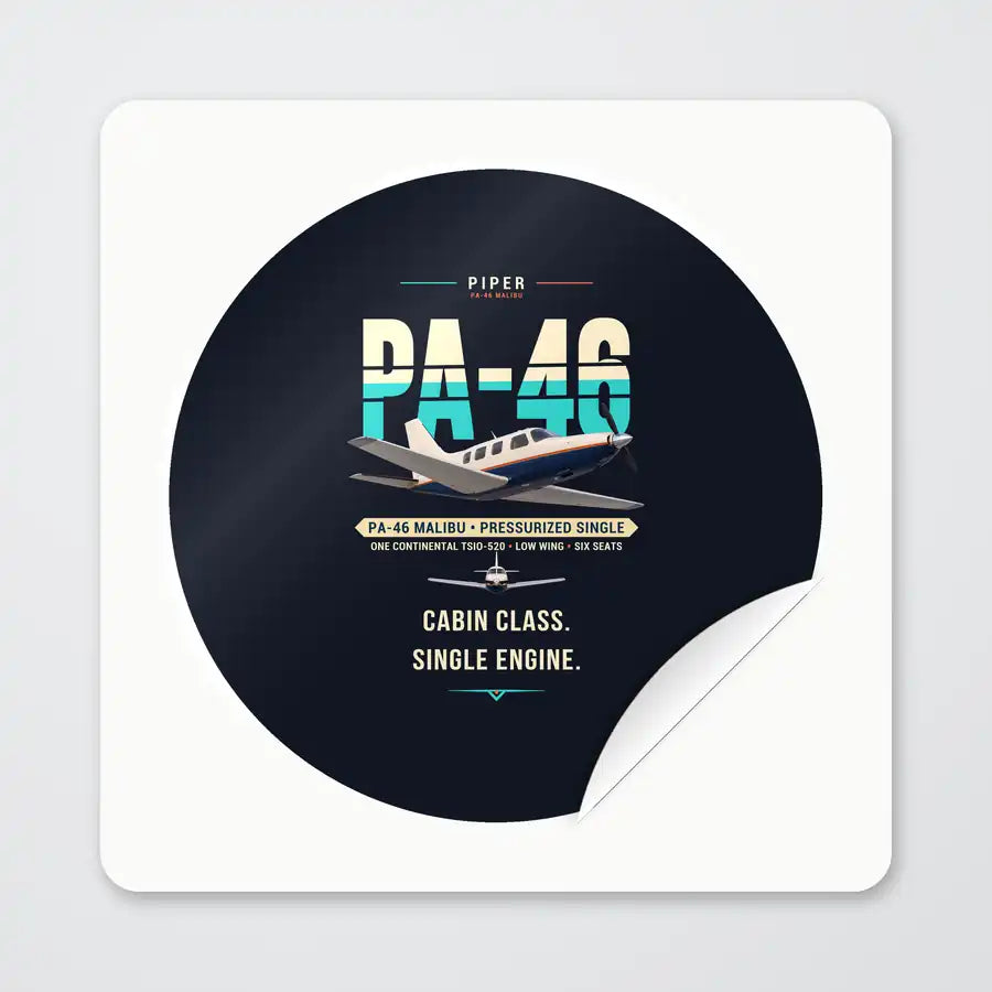 Piper PA-46 Malibu - Original - Circle Sticker - Peel