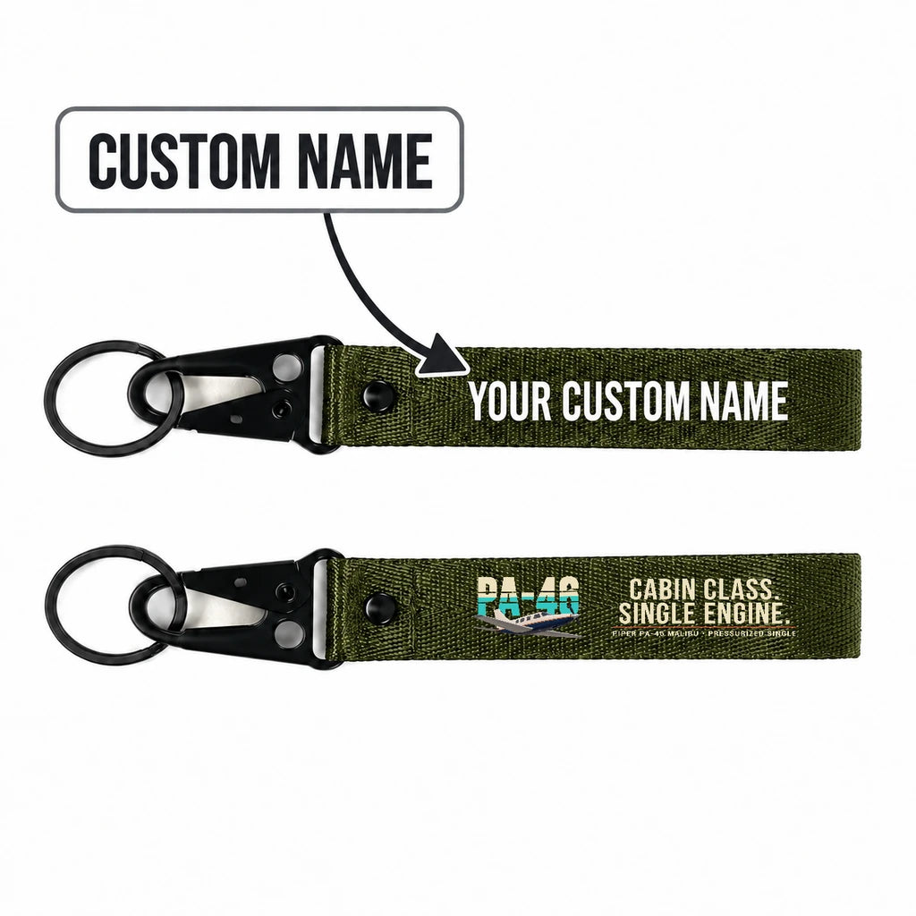 Piper PA-46 Malibu Hawk-Shaped Key Chains - Dark Green - Original - Personalized