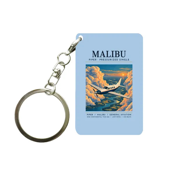 Piper PA-46 Malibu - Poster - Key Chain - Light Blue