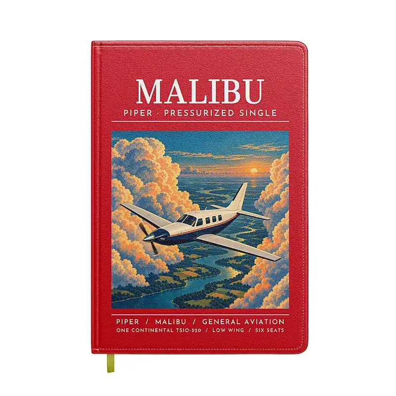 Piper PA-46 Malibu - Poster - Notebook - Red