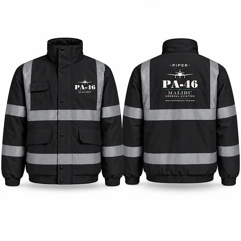 Piper PA-46 Malibu Reflective Winter Jackets - Heritage - Black