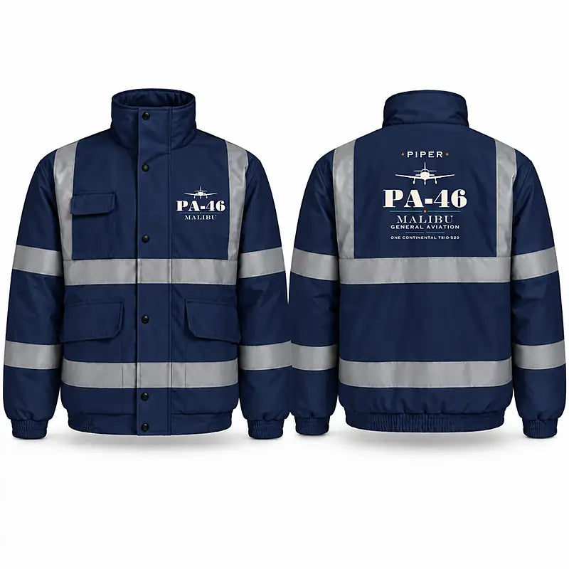Piper PA-46 Malibu Reflective Winter Jackets - Heritage - Navy Blue