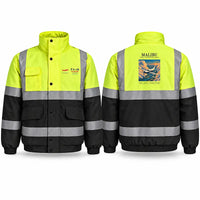 Thumbnail for Piper PA-46 Malibu Reflective Winter Jackets - Poster - Fluorescent Yellow & Navy