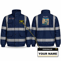Thumbnail for Piper PA-46 Malibu Reflective Winter Jackets - Poster + Name - Navy Blue