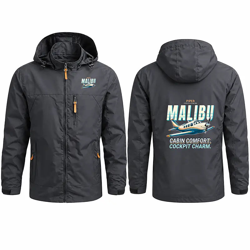 Piper PA-46 Malibu Stylish Jackets - Hooded Windbreaker - Cartoon - Charcoal
